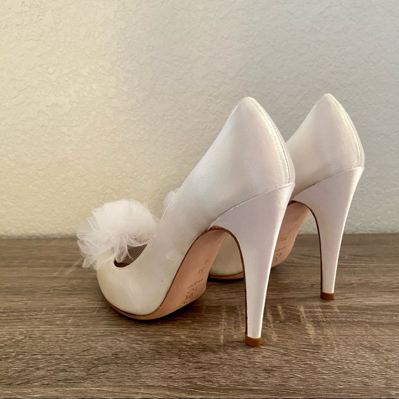 Loeffler Randal Satin Tulle Bridal Pumps - Picture 5 of 9